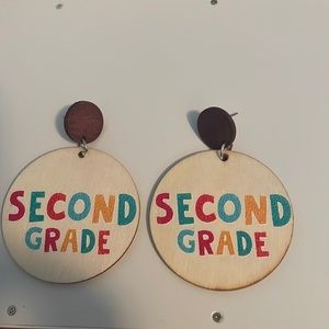 Second Grade Earrings Brand New Never Worn One Size